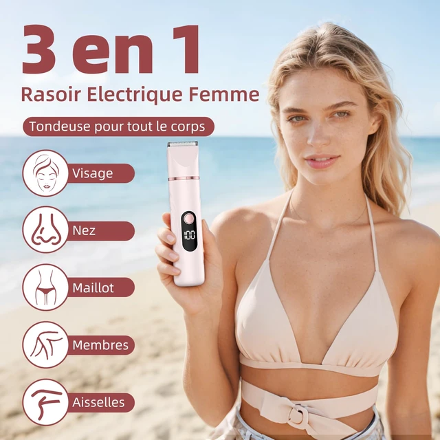 Alt view image 2 of 7 - Bikini Trimmer for Women 3 in 1 Electric Shaver Razors Nose Hair Trimmer Waterproof Pubic Hair for Underarm Leg Arm Body 009