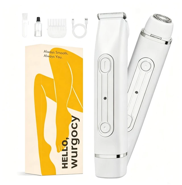 Main image of Bikini Trimmer for Women Waterproof Dual-Head Electric Razors | Dual-head design for painless face & body grooming, waterproof wet/dry use, hypoallergenic,rechargeable with USB charging.