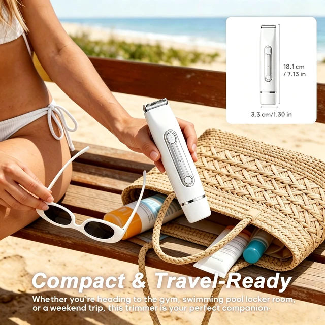 Alt view image 6 of 7 - Bikini Trimmer for Women Waterproof Dual-Head Electric Razors | Dual-head design for painless face & body grooming, waterproof wet/dry use, hypoallergenic,rechargeable with USB charging.