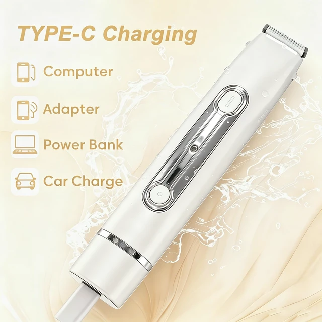 Alt view image 7 of 7 - Bikini Trimmer for Women Waterproof Dual-Head Electric Razors | Dual-head design for painless face & body grooming, waterproof wet/dry use, hypoallergenic,rechargeable with USB charging.