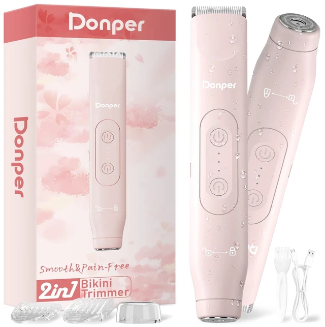 Main image of Electric Razor for Women, 2-in-1 Bikini Trimmer, Hypoallergenic Foil | IPX7 Electric Razor for Women Lady Shaver Pubic Hair Trimmer Private Area Shaver Wet Dry Rechargeable & Cordless