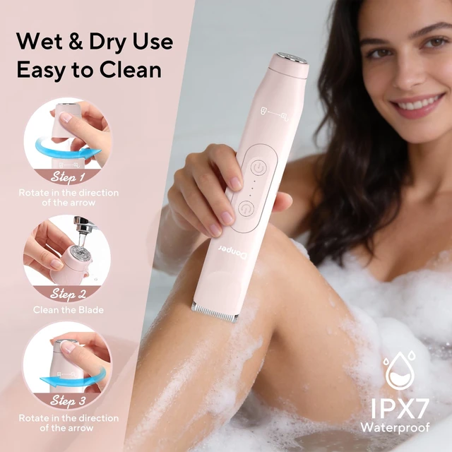Alt view image 5 of 7 - Electric Razor for Women, 2-in-1 Bikini Trimmer, Hypoallergenic Foil | IPX7 Electric Razor for Women Lady Shaver Pubic Hair Trimmer Private Area Shaver Wet Dry Rechargeable & Cordless