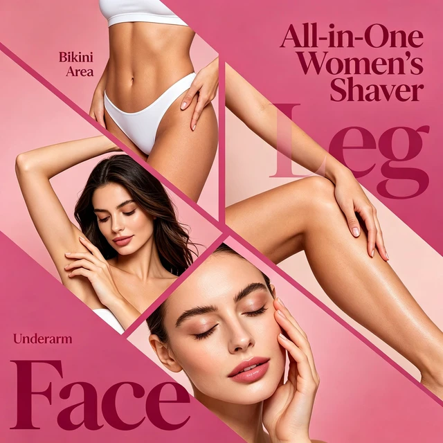 Alt view image 2 of 7 - Bikini Trimmer for Women 2-in-1 Waterproof Electric Shaver,Raspberry Pink | Dual-head design for face & body, wet/dry use, painless shaving, and cordless build for smooth, silky results anywhere