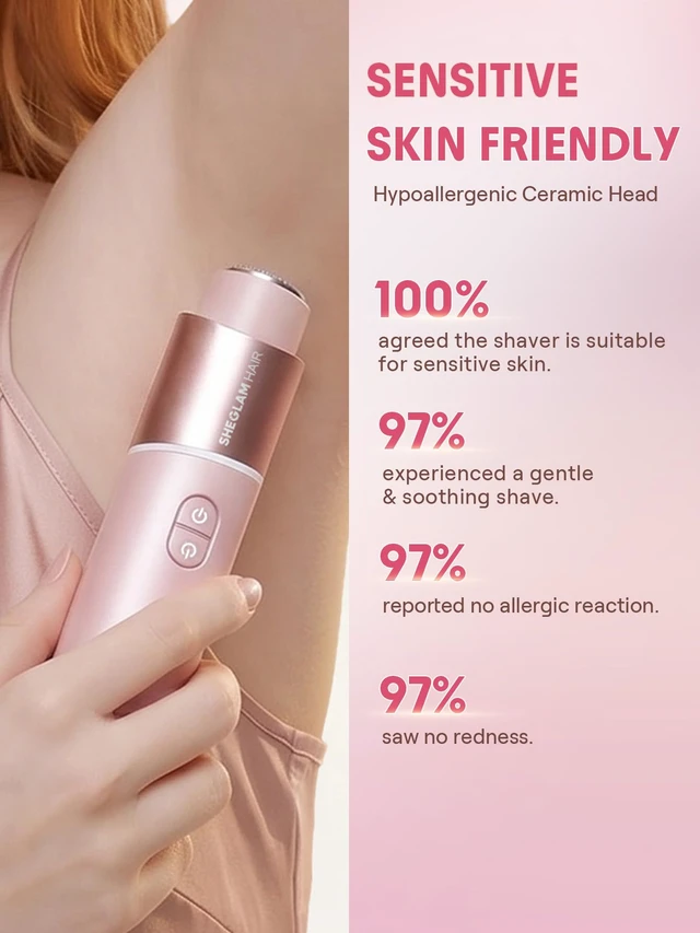 Alt view image 7 of 7 - Bikini Trimmer for Women, Dual-Head Electric Shaver | IPX7 Waterproof Bikini Shaver with LED Light, Ceramic Blade, 3-in-1 Trim Shave Exfoliate Tool for Body & Private Area