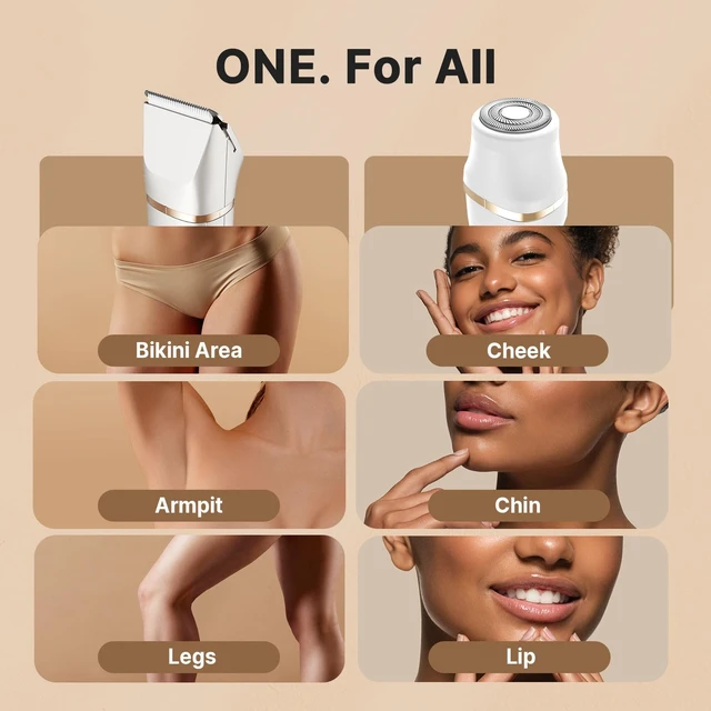 Alt view image 3 of 7 - Bikini Trimmer for Women Painless, IPX7 Waterproof Rechargeable Electric Shaver Razors for Women, Pubic Hair Trimmer, Facial Hair Removal Cordless Ceramic Blade, Charge Dock