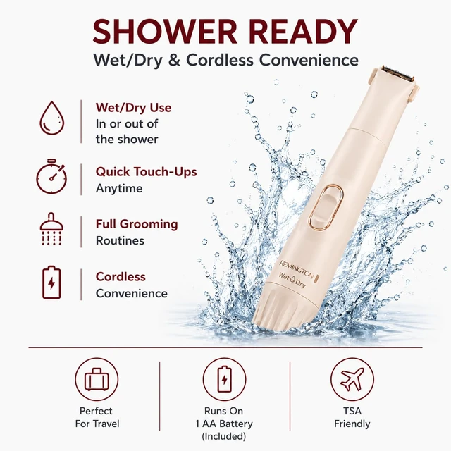 Alt view image 3 of 5 - Smooth & Silky Body & Bikini Kit, Cordless Bikini Trimmer and Shaver for Women, Waterproof for Grooming in the Shower, Beige