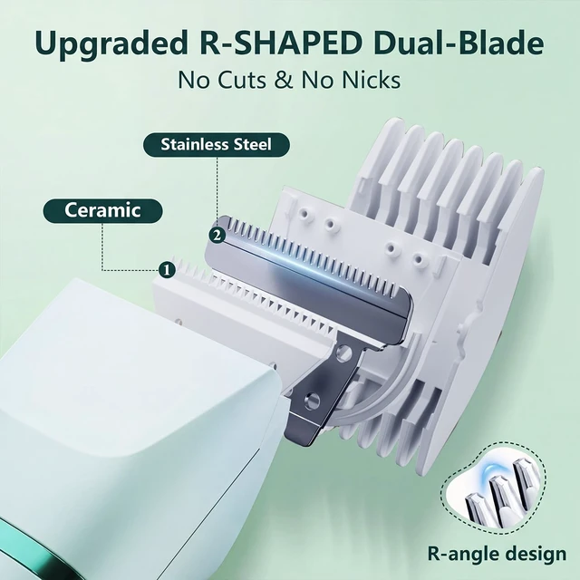 Alt view image 5 of 7 - Bikini Trimmer for Women - Electric Razors for Women, Hair Removal Epilator | Painless Waterproof Shaver for Face, Ceramic Blade, Electric Shaver for Women, Legs & Underarms, Type-C Quick Charging