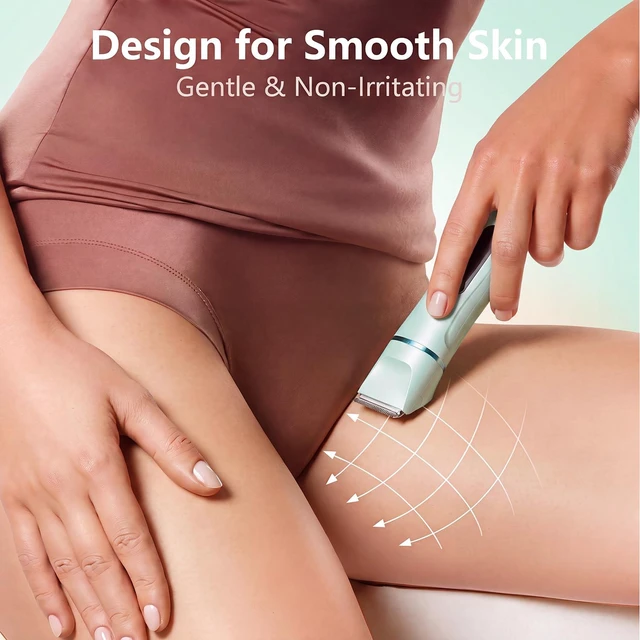 Alt view image 6 of 7 - Bikini Trimmer for Women - Electric Razors for Women, Hair Removal Epilator | Painless Waterproof Shaver for Face, Ceramic Blade, Electric Shaver for Women, Legs & Underarms, Type-C Quick Charging