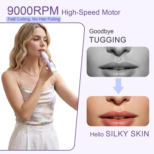 Alt view image 5 of 7 - Dual Head Bikini Trimmer for Women, Electric Razor IPX7 Waterproof | Painless Ceramic Blade, LED Display, Built-in Mirror, Portable Cordless, Body Shaver for Pubic Hair, Face, Legs, Underarms