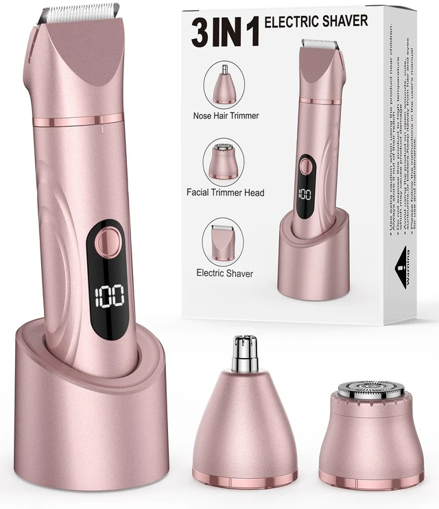 Main image of 3-in-1 Bikini Trimmer for Women, Facial Hair Remover, Nose Hair Trimmer | Painless Electric Razor, Smooth Facial Hair Remover, Body Hair Trimmer for Legs and Armpit