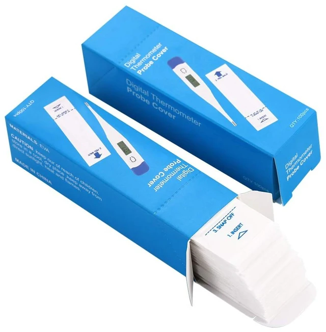 Main image of 200 Pcs Digital Thermometer Probe Covers, Disposable Sleeves, Pe Pe Fit | Thermometer Cover - These Lightweight Thermometer Covers Are Easy to Carry and Store, Making Them Ideal for Use at Home