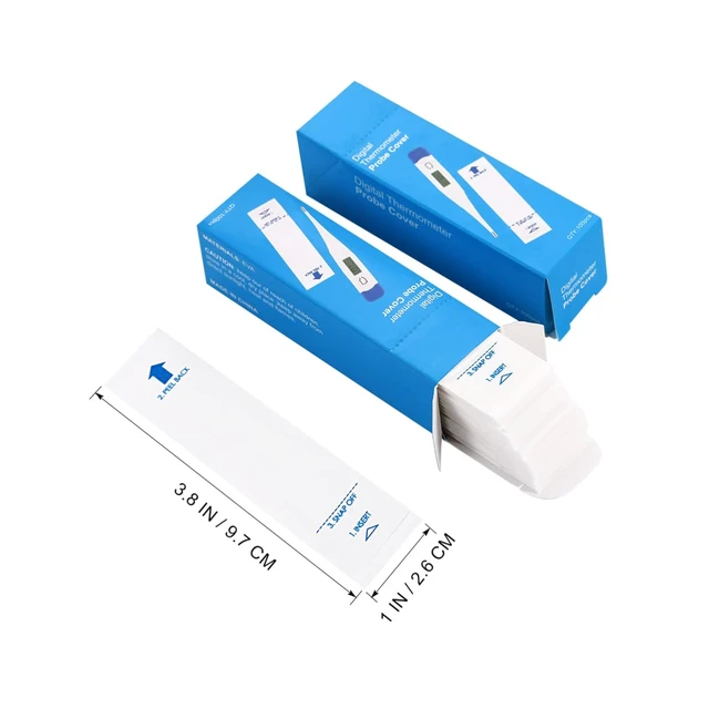 Alt view image 2 of 7 - 200 Pcs Digital Thermometer Probe Covers, Disposable Sleeves, Pe Pe Fit | Thermometer Cover - These Lightweight Thermometer Covers Are Easy to Carry and Store, Making Them Ideal for Use at Home