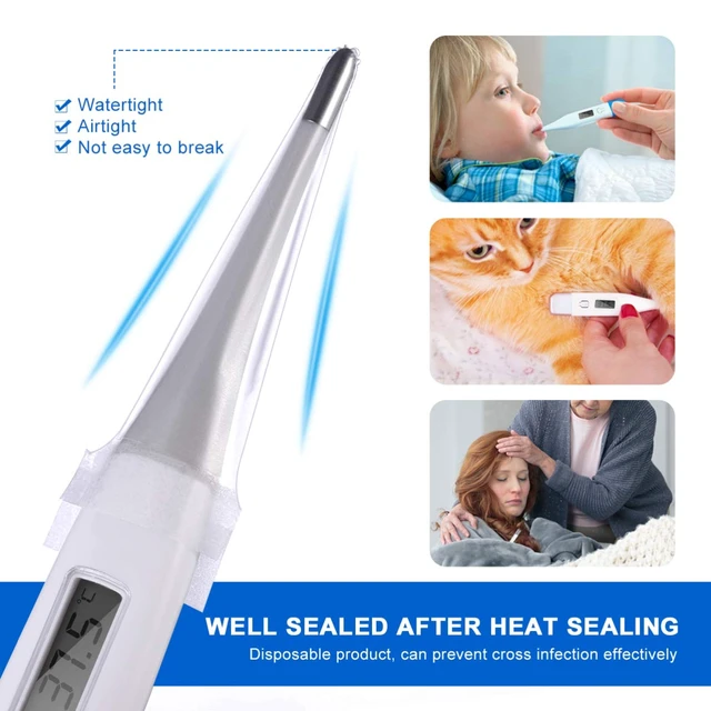 Alt view image 3 of 7 - 200 Pcs Digital Thermometer Probe Covers, Disposable Sleeves, Pe Pe Fit | Thermometer Cover - These Lightweight Thermometer Covers Are Easy to Carry and Store, Making Them Ideal for Use at Home