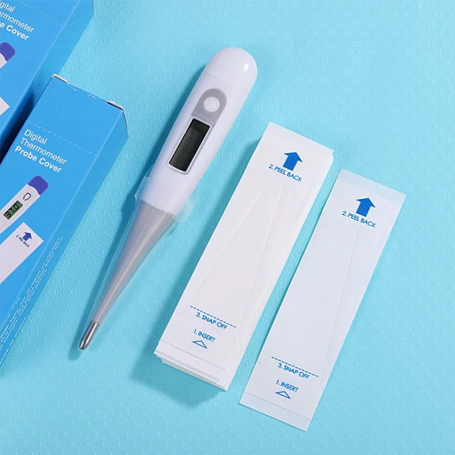 Alt view image 6 of 7 - 200 Pcs Digital Thermometer Probe Covers, Disposable Sleeves, Pe Pe Fit | Thermometer Cover - These Lightweight Thermometer Covers Are Easy to Carry and Store, Making Them Ideal for Use at Home