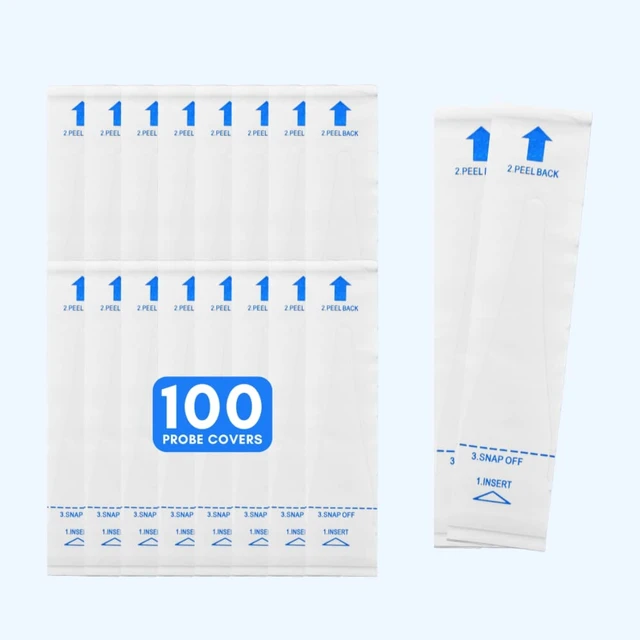 Alt view image 4 of 7 - Digital Thermometer Rigid Tip 10sec. W/100 Probe Covers Pack