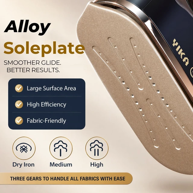 Alt view image 3 of 6 - Clothes Steamer & Iron 2-in-1, Handheld Clothing Fabric Wrinkle Removal, 300ml Water Tank, Large Alloy Soleplate, Lightweight Small Garment Steamer for Home or Travel