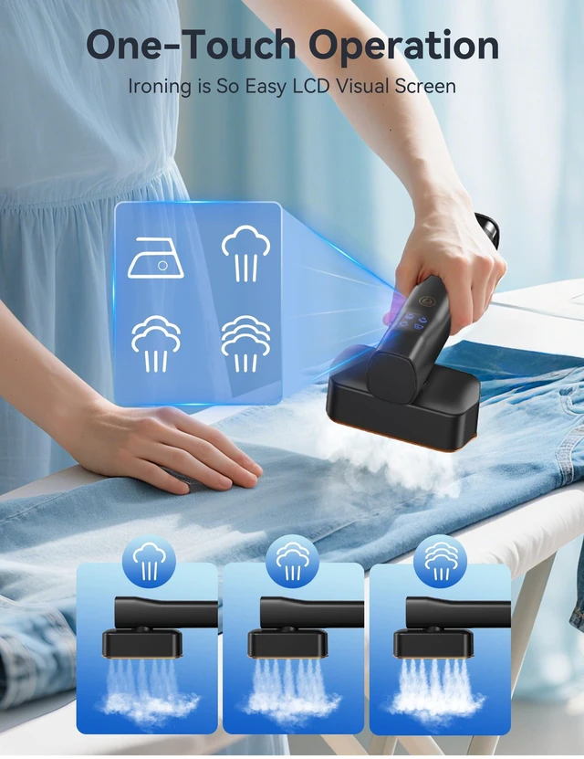 Alt view image 2 of 7 - Steamer for Clothes Portable 2-in-1 Travel Steamer Iron for Clothes | 15s Fast Heat-up,100ml Water Tank,Ironing Gloves,25 Min Powerful Steam,1000W&4 Modes Light Steam Iron for Travel&Home Gray