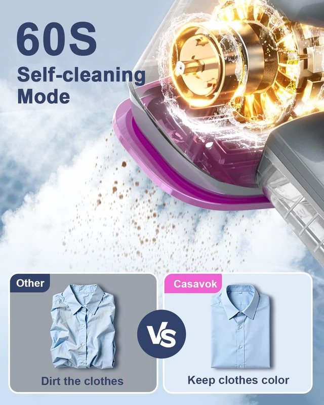 Alt view image 7 of 7 - Handheld Steamer for Clothes,Travel Garment Steamer for Fabric | 160ml Large Water Tank,1200W Clothes Steamer,6 Steam Mode,Stong Steam,Quick Wrinkle Removal,120V for Home,Office