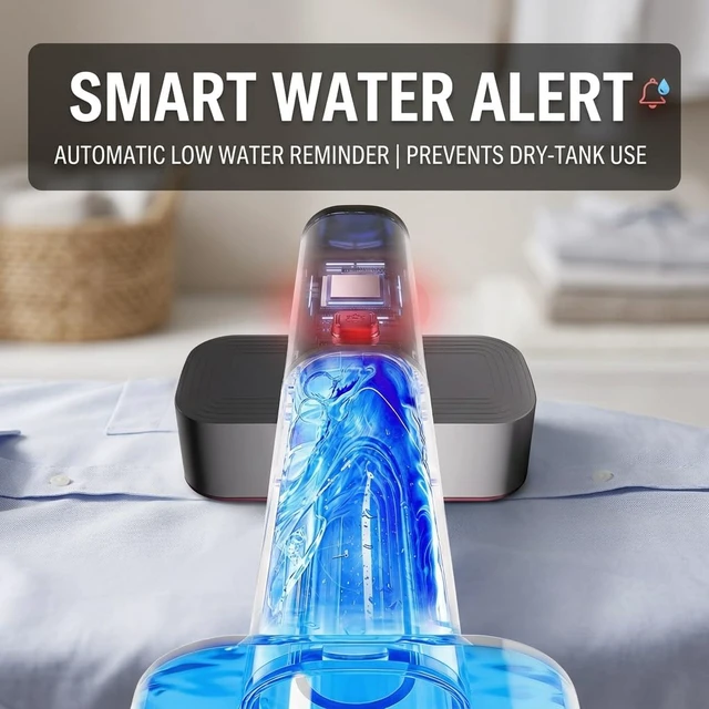 Alt view image 7 of 7 - Handheld Steamer, 220ml Detachable Water Tank Travel Steamer for Clothes with 10s Fast Heat Up, 6 Settings, Self-Cleaning Mode, Gray and Burgundy