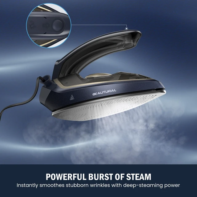 Alt view image 4 of 7 - Mini Travel Iron for Clothes with Dual Voltage, 1000 Watts | Burst of Steam, Foldable Handheld, Fast Heating, Adjustable Thermostat Dial, Ideal for Sewing, Quilting and Handcraft