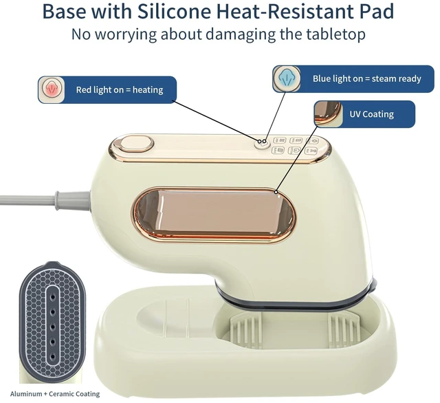 Alt view image 5 of 7 - Portable Travel Steamer Iron for Clothes: Mini Handheld Garment Steam Ironing Machine for Clothing - Professional Small Size Hand Held Traveling Fabric Steamers for Wrinkle on Dress Shirt (Beige)