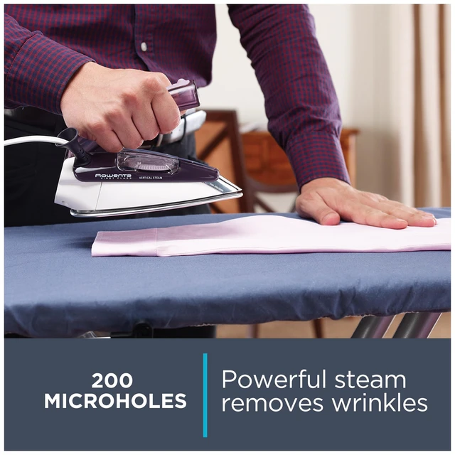 Alt view image 4 of 6 - Travel Iron, Pro Compact Stainless Steel Soleplate Hand Held Steamer Iron for Clothes, 200 Microsteam Holes, 1000 Watts Ironing, Fabric Steamer, Dual Voltage, Mini Iron, Purple, DA1560