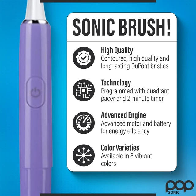 Alt view image 3 of 7 - Go Plus Electric Toothbrush for Adults 2 Speed (Punchy Purple) Electric Toothbrush Bathroom Essentials & Travel Essentials 18000-24000 Strokes per Min w/AAA Battery TSA Approved