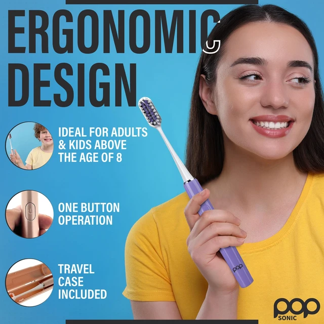 Alt view image 5 of 7 - Go Plus Electric Toothbrush for Adults 2 Speed (Punchy Purple) Electric Toothbrush Bathroom Essentials & Travel Essentials 18000-24000 Strokes per Min w/AAA Battery TSA Approved