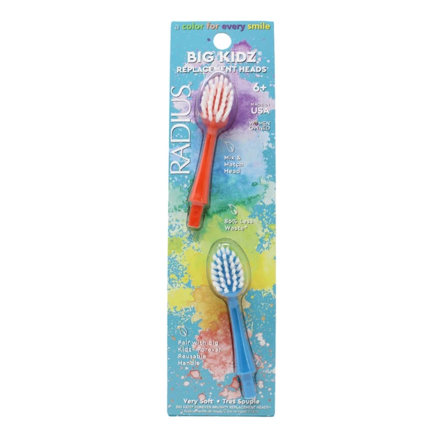 Alt view image 7 of 7 - Big Kidz Forever Brush Replaceable Heads for Children, 6 Years and Up, BPA Free ADA Accepted for Growing Teeth and Gums, 2 Heads - Extra Soft