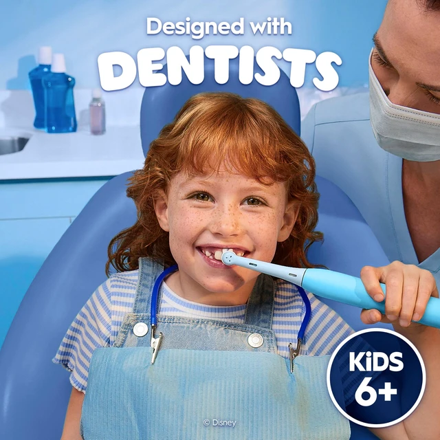 Alt view image 7 of 7 - iO Kids Limited Rechargeable Electric Powered Toothbrush, Stitch - Automatic Pressure Sensor - 3 Cleaning Settings - Music Timer - 28 Day Battery Life - Travel Case