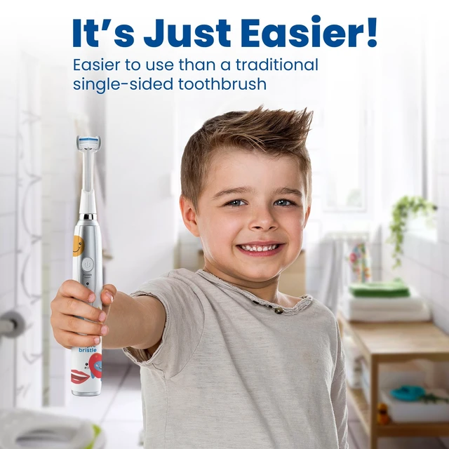 Alt view image 5 of 7 - Kids Sonic Three Sided Toothbrush, 1 Pack | Clean Teeth and Gums, Dentist Created and Approved, Fun Sticker Rewards, Rechargeable