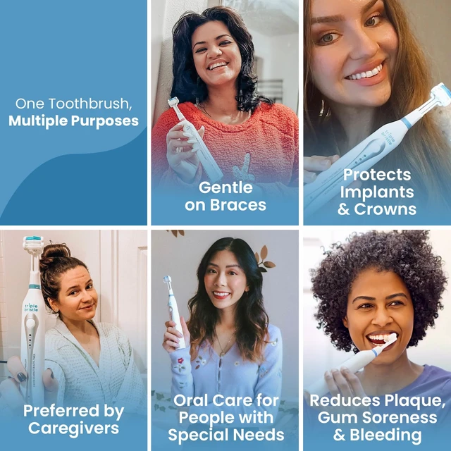 Alt view image 7 of 7 - Kids Sonic Three Sided Toothbrush, 1 Pack | Clean Teeth and Gums, Dentist Created and Approved, Fun Sticker Rewards, Rechargeable