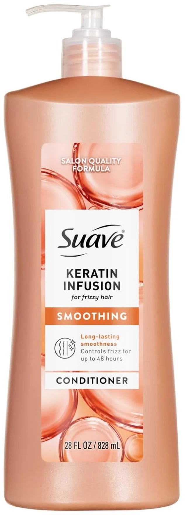 Main image of Suave Keratin Infusion Smoothing Conditioner for Frizzy Hair, 48HR Frizz Control, 28 fl oz