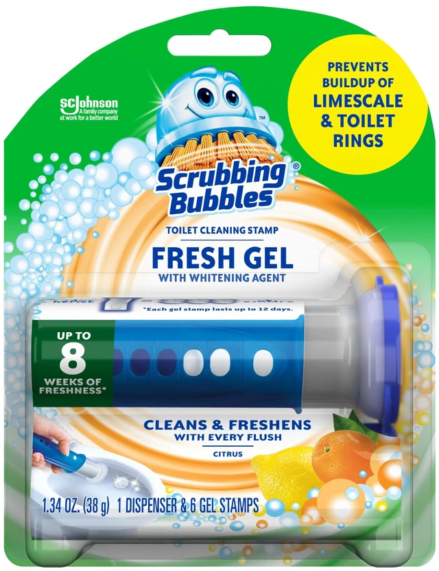 Main image of Scrubbing Bubbles Fresh Gel Toilet Bowl Cleaner & Whitener, Citrus, 6 Count
