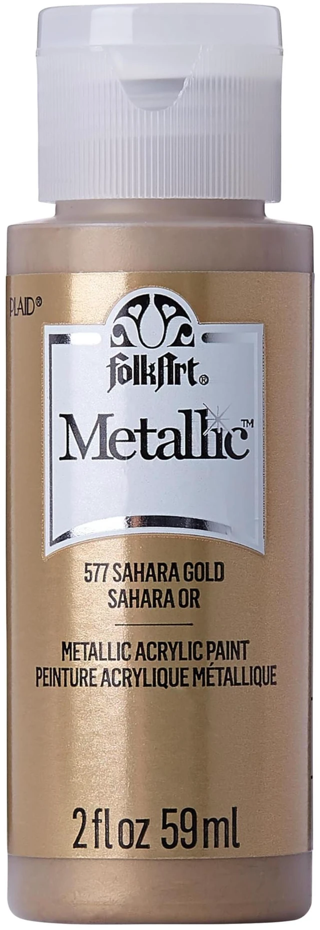 Main image of FolkArt Metallic Acrylic Paint in Assorted Colors (2 oz), 577, Sashara Gold