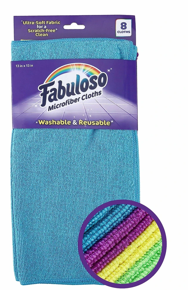 Main image of Fabuloso Microfiber Cleaning Cloths for Home & Car, 13x13, Purple, 8 Count
