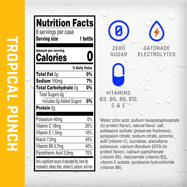 Alt view image 2 of 7 - Propel Electrolyte Water, Tropical Punch, 12 fl oz Bottles, (8 Pack)