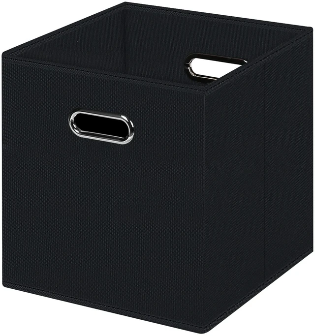 Main image of Black Foldable Storage Cubes Bins , Fabric Storage Box Cubes Organizer Baskets with Dual Handles for Home Organizer (Black)