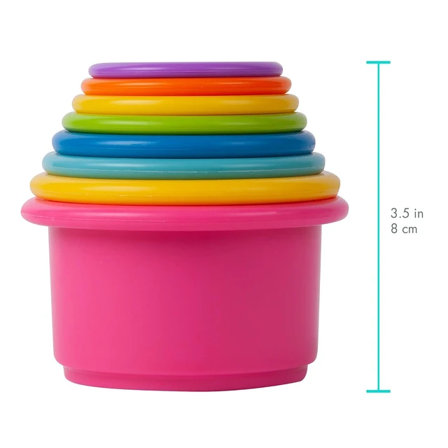 Alt view image 2 of 7 - The First Years Stack & Count Stacking Cups - Colorful Baby Stacking Water Toys Set - Stackable Cups for Learning - Baby Bath Toys - Toddler Water Table Toys - 8 Count