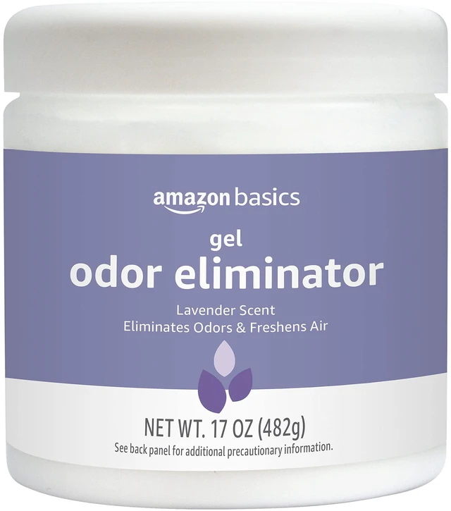 Main image of Amazon Basics Gel Odor Eliminator, Activated Charcoal, Lavender Scent, 17 Oz, 1-Pack