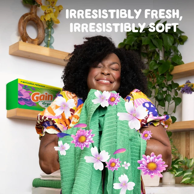 Alt view image 6 of 6 - Gain dryer sheets Plus Wrinkle Release, Moonlight Breeze Scent, 120 Count, Fights static with a touch of scent, laundry sheets