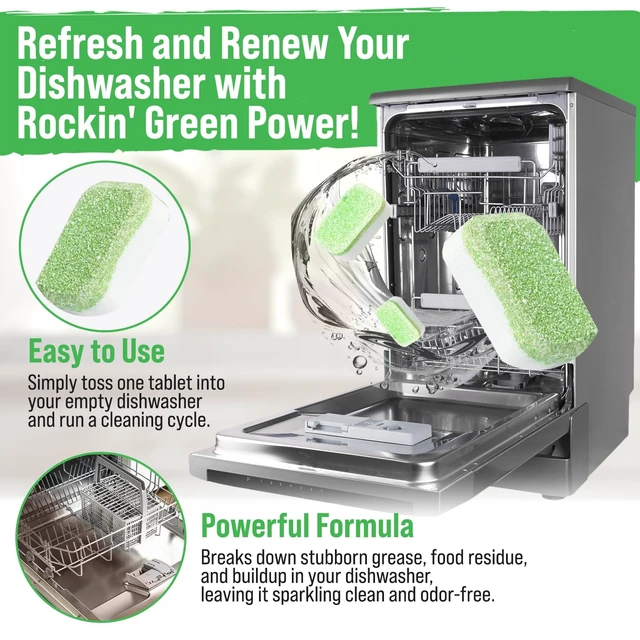 Alt view image 6 of 7 - Rockin' Green Dishwasher Cleaner Citrus Lime Tablets 8 Pack