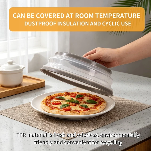 Alt view image 2 of 6 - Microwave Splatter Cover Collapsible Microwave Cover for Food 10.5 inch