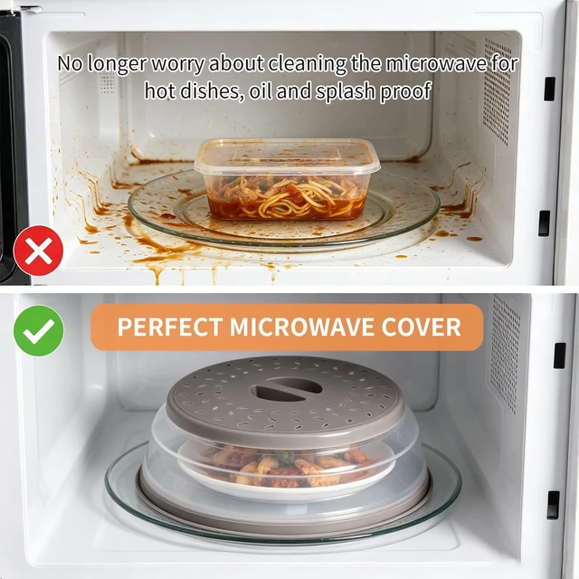 Alt view image 5 of 6 - Microwave Splatter Cover Collapsible Microwave Cover for Food 10.5 inch