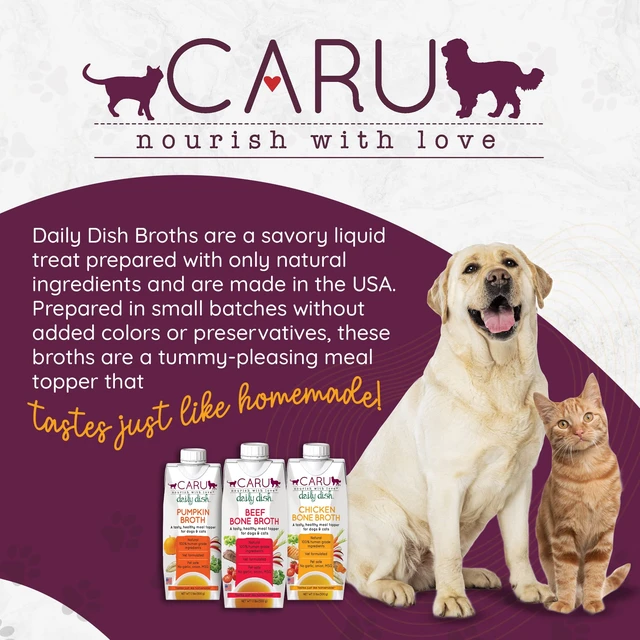 Alt view image 6 of 6 - Caru Daily Dish Chicken Bone Broth, Topper Dogs & Cats 17.6 oz, 1 Pack