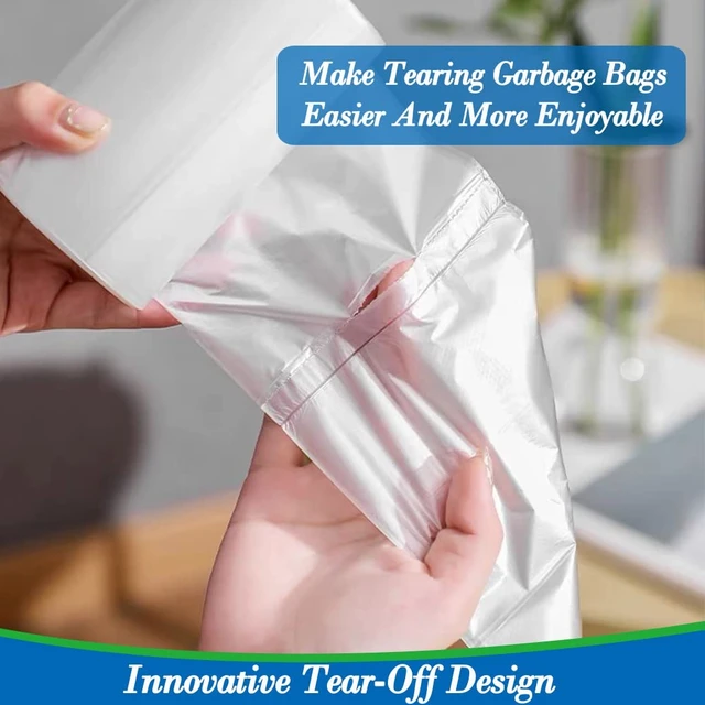 Alt view image 3 of 5 - 1 Gallon 140 pcs (0.8-1 Gal) Small Clear Trash Bags, Strong 0.8 Gallon 1 Gallon 1.2 Gallon Garbage Bags, Bathroom Trash Can Bin Liners,Mini Bags Waste Basket Liner,Fit 3,4.5 Liter, 0.8-1.2 Gal(1C140)