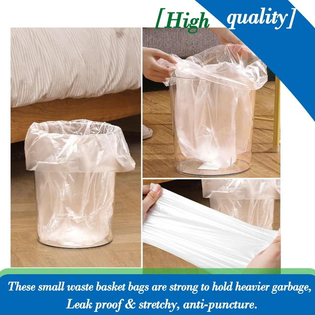 Alt view image 5 of 5 - 1 Gallon 140 pcs (0.8-1 Gal) Small Clear Trash Bags, Strong 0.8 Gallon 1 Gallon 1.2 Gallon Garbage Bags, Bathroom Trash Can Bin Liners,Mini Bags Waste Basket Liner,Fit 3,4.5 Liter, 0.8-1.2 Gal(1C140)