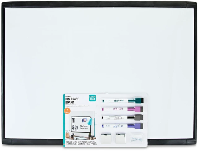 Main image of Pen+Gear Magnetic Dry Erase Board, Black, Height 17" x Width 23" x Depth 0.65"