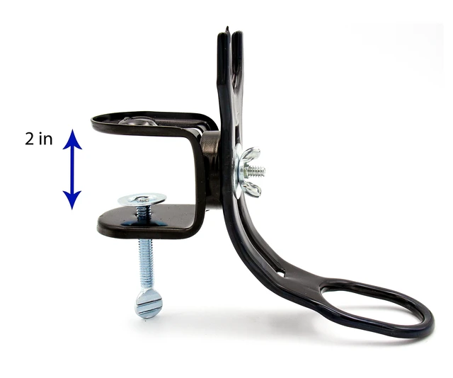 Alt view image 2 of 6 - (2 pack) Ozark Trail Adjustable Clamp-On Fishing Rod Holder with Rubber-Coated Clamp for Flat Mounting Surfaces