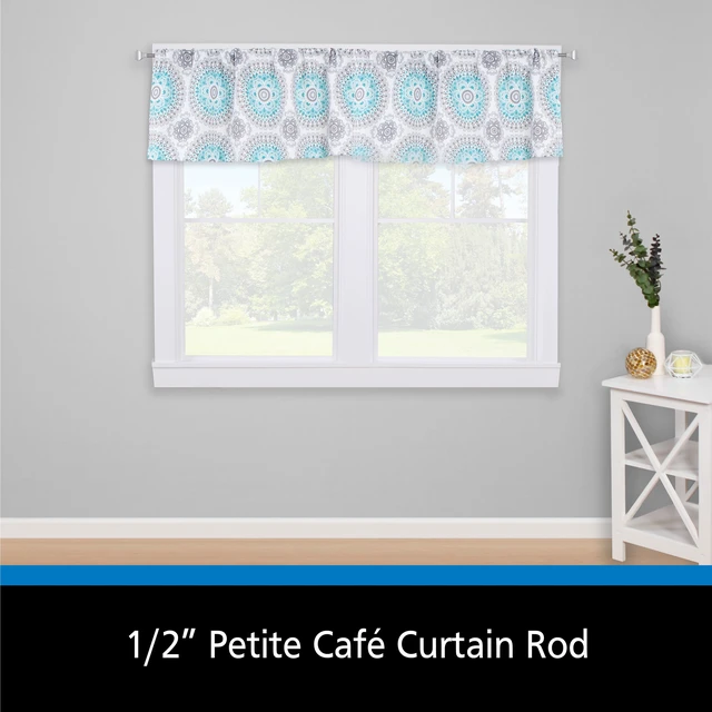 Alt view image 5 of 5 - Mainstays 1/2" Benton Petite Café Adjustable Curtain Rod, 48-84", Brushed Nickel
